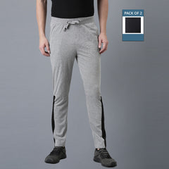 Force NXT Super Combed Cotton Mens Pack of 2 Solid Track Pant