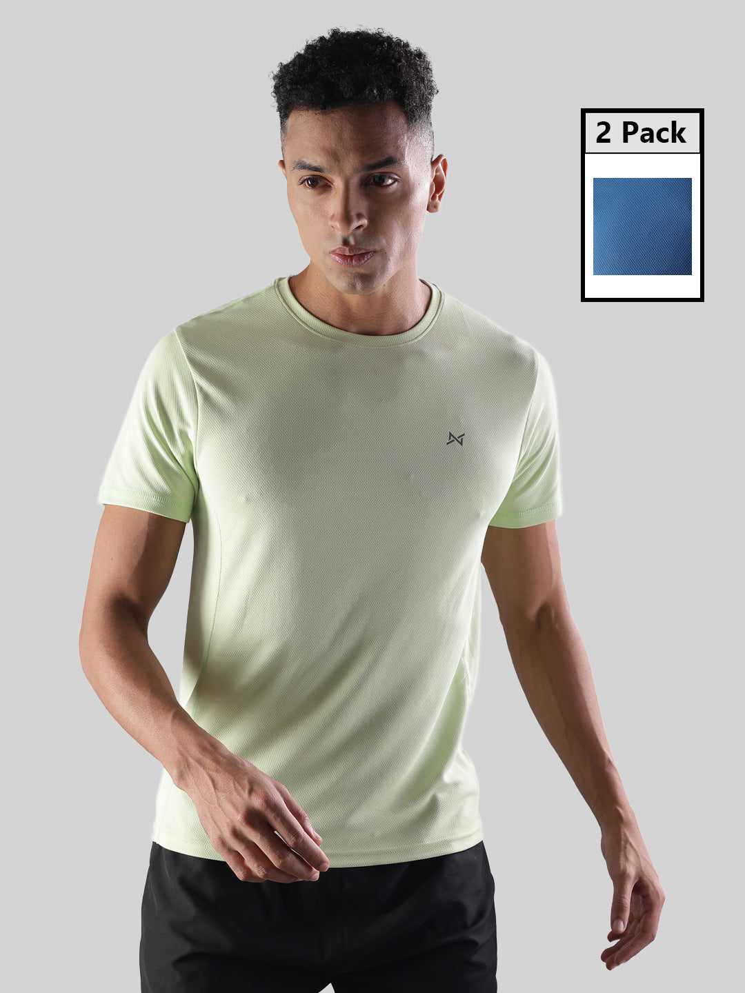Anti Viral Anti Odour Cool Mens Round Neck Pack Of 2 Sports Printed T-Shirt