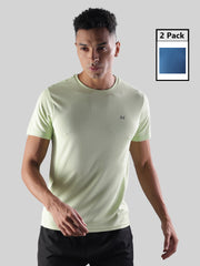 Anti Viral Anti Odour Cool Mens Round Neck Pack Of 2 Sports Printed T-Shirt
