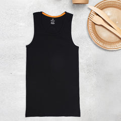 Super Combed Egyptian Cotton Mens Pack Of 3 Black Vest