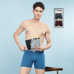 Super Combed Cotton Soft  Mens Pack of 3 Solid Trunk
