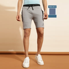 Force NXT Super Combed Cotton Mens Pack of 2 Solid Shorts