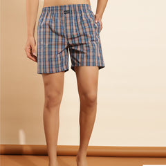 Force NXT Super Combed Cotton Mens Checks Boxer Shorts