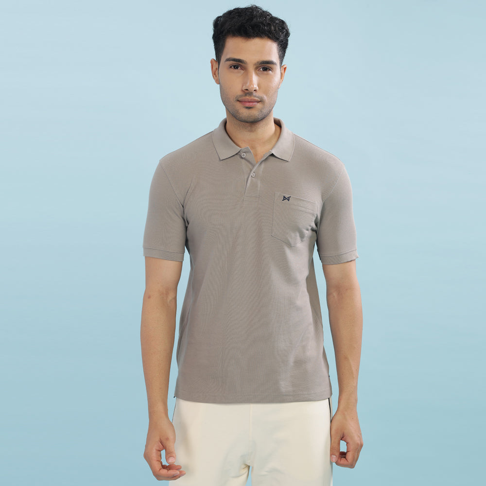 Force NXT Super Combed Cotton Mens Collared Polo Solid T-Shirt