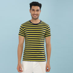 Force NXT Super Combed Cotton Mens Round Neck Striped T-Shirt