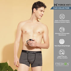 Super Combed Cotton Four Way Stretch Mens Pack of 2 Striped Trunk
