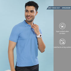 Force NXT Super Combed Cotton Mens Collared Polo Solid T-Shirt
