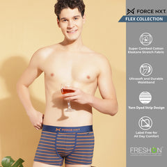 Super Combed Cotton Four Way Stretch Mens Pack of 3 Striped Trunk