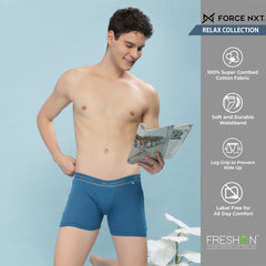 Super Combed Cotton Soft Rib Mens Pack of 3 Solid Trunk