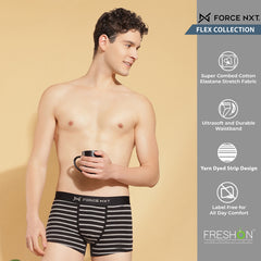 Super Combed Cotton Four Way Stretch Mens Pack of 2 Striped Trunk