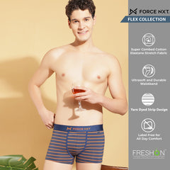 Super Combed Cotton Four Way Stretch Mens Pack of 2 Striped Trunk