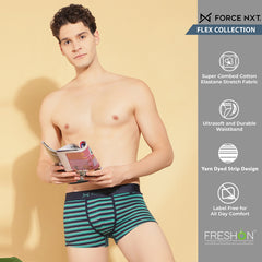 Super Combed Cotton Four Way Stretch Mens Pack of 2 Striped Trunk