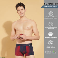 Super Combed Cotton Four Way Stretch Mens Pack of 2 Striped Trunk
