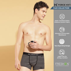 Super Combed Cotton Four Way Stretch Mens Pack of 3 Striped Trunk