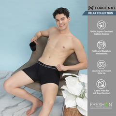 Super Combed Cotton Soft Rib Mens Pack of 3 Solid Trunk