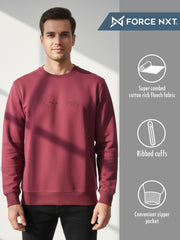 Force NXT Men's Combed Cotton Full Sleeves Solid Sweatshirt