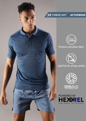 Anti Viral Anti Odour Cool Mens Collared Polo Sports Solid T-Shirt