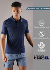 Anti Viral Anti Odour Cool Mens Collared Polo Sports Solid T-Shirt
