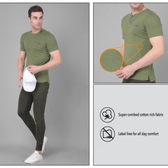 Force NXT Super Combed Cotton Mens Pack of 2 Henley Solid T-Shirt