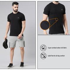 Force NXT Super Combed Cotton Mens Round Neck Pack of 2 Solid T-Shirt
