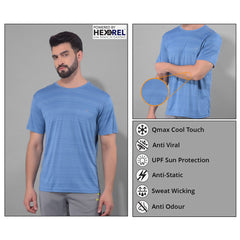 Anti Viral Anti Odour Cool Mens Round Neck Pack Of 2 Sports Printed T-Shirt