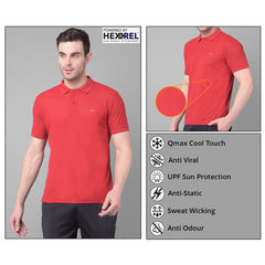 Anti Viral Anti Odour Cool Mens Collared Polo Sports Solid T-Shirt