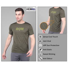 Anti Viral Anti Odour Cool Mens Round Neck Pack Of 2 Sports Printed T-Shirt