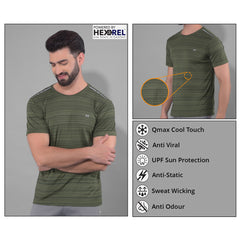 Anti Viral Anti Odour Cool Mens Round Neck Pack Of 5 Sports Printed T-Shirt