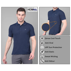 Anti Viral Anti Odour Cool Mens Collared Polo Sports Solid T-Shirt