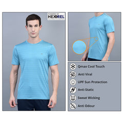 Anti Viral Anti Odour Cool Mens Round Neck Pack Of 2 Sports Printed T-Shirt