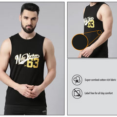 Force NXT Super Combed Cotton Mens Pack of 2 Printed Muscle Tee