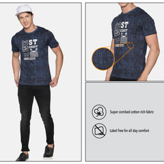 Force NXT Super Combed Cotton Mens Round Neck Pack of 2 Printed T-Shirt