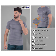 Anti Viral Anti Odour Cool Mens Round Neck Pack Of 2 Sports Printed T-Shirt