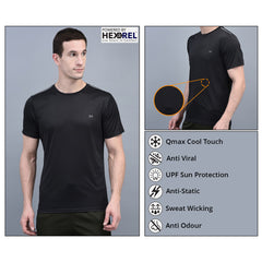 Anti Viral Anti Odour Cool Mens Round Neck Pack Of 2 Sports Printed T-Shirt