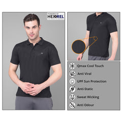 Anti Viral Anti Odour Cool Mens Collared Polo Sports Solid T-Shirt
