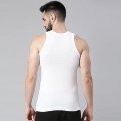 Super Combed Cotton Mens Pack Of 2 White Vest