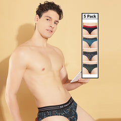 Ultrasoft Micromodal Four Way Stretch Mens Pack of 5 Printed Brief