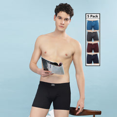 Super Combed Cotton Soft  Mens Pack of 5 Solid Trunk