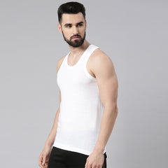Super Combed Cotton Mens Pack Of 2 White Vest