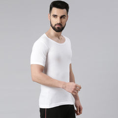 Super Combed Cotton Mens Pack Of 10 White Sleeved Vest