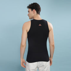 Super Combed Egyptian Cotton Mens Pack Of 4 Black Vest
