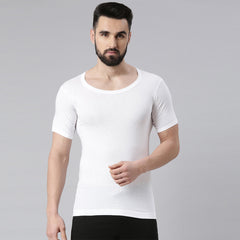 Super Combed Cotton Mens Pack Of 10 White Sleeved Vest