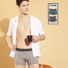 Ultrasoft Micromodal Four Way Stretch  Mens Pack of 3 Printed Trunk