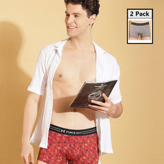 Ultrasoft Micromodal Four Way Stretch Mens Pack of 2 Printed Trunk