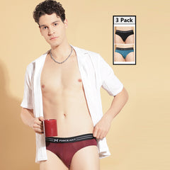 Ultrasoft Micromodal Four Way Stretch  Mens Pack of 3 Printed Brief