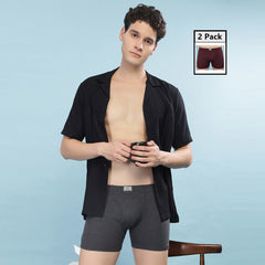 Super Combed Cotton Soft Men Pack of 2 Solid Trunk