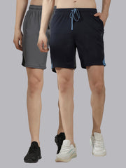 Force NXT Men's Polyester Solid Shorts - Pack of 2