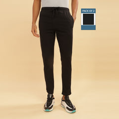 Force NXT Super Combed Cotton Mens Pack of 2 Solid Track Pant
