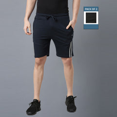 Force NXT Super Combed Cotton Mens Pack of 2 Solid Shorts