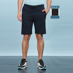 Force NXT Super Combed Cotton Mens Pack of 2 Solid Shorts